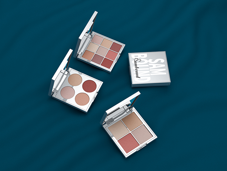 电镀银色空眼影盘注塑加工 电镀银色空眼影盘注塑加工