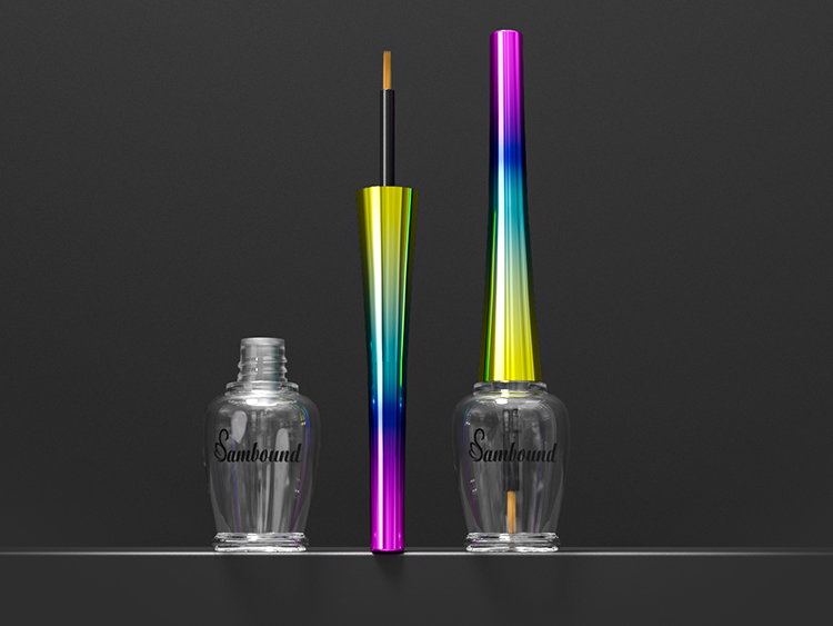 渐变色眼线增长液空瓶注塑加工 渐变色眼线增长液空瓶注塑加工