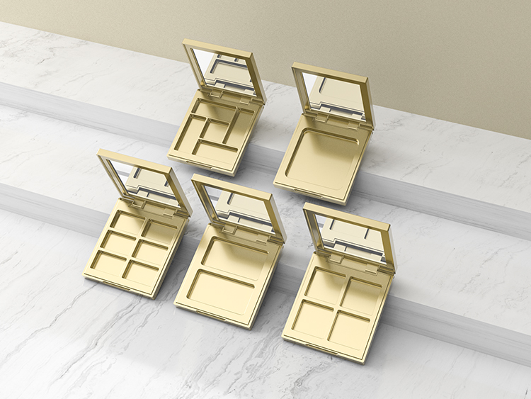 仿皮革纹理四色眼影盘包装加工定制 仿皮革纹理四色眼影盘包装加工定制